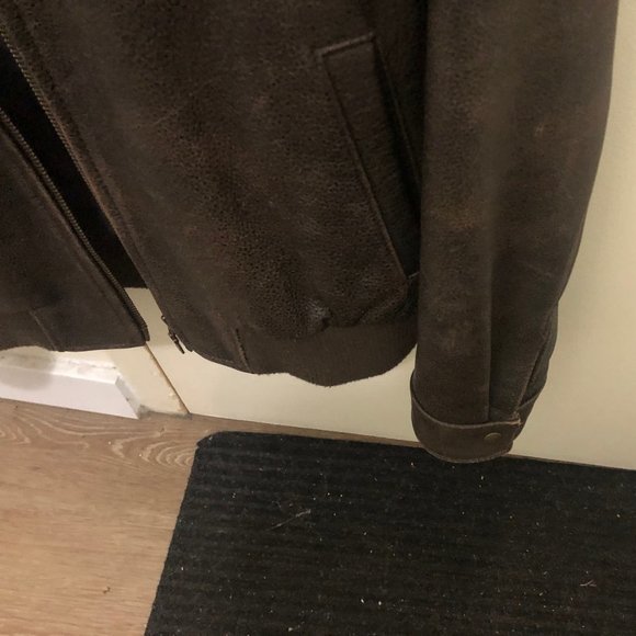 Roots Leather Bomber Jacket - Picture 3 of 8